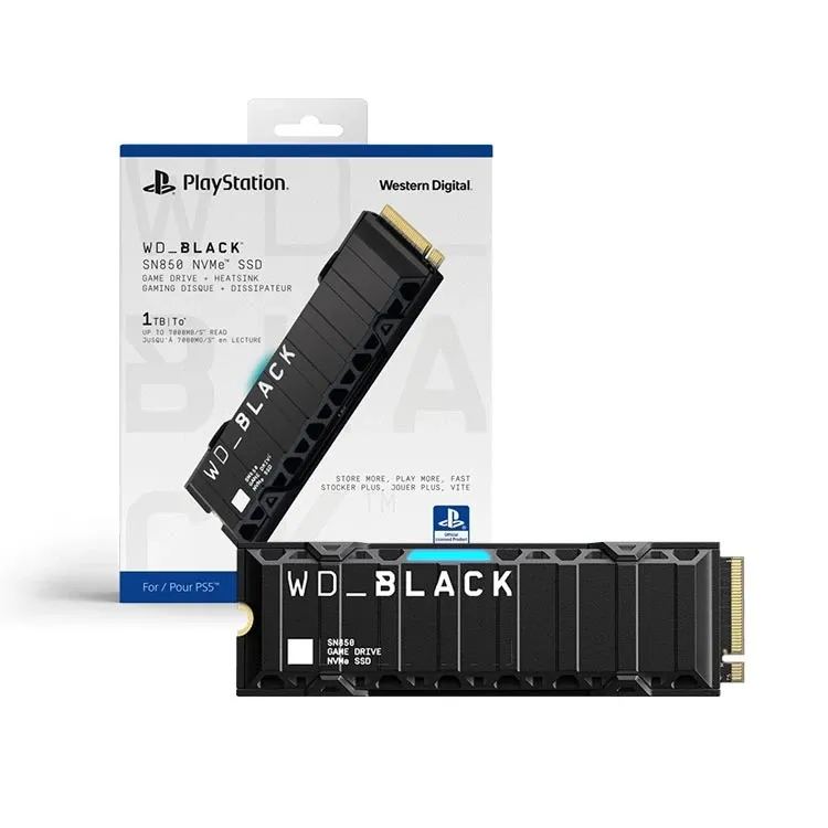 اس اس دی WD_BLACK SN850P دارای هیت سینک - نسخه PS5 - یک ترابایت